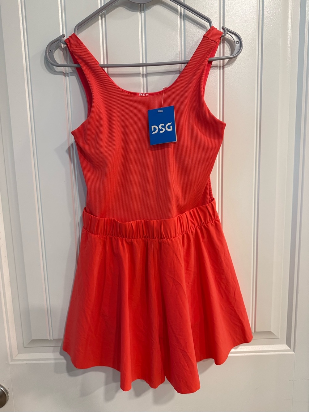 DSG Girls' Bright Coral Tank Skater Romper